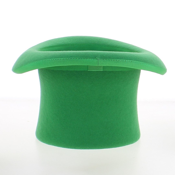 Chapeau Haut De Forme vert irlandais Made in France Feutre laine - Traclet