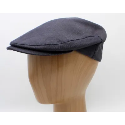 Casquette Plate D'été Lin & Coton Bleu - Traclet