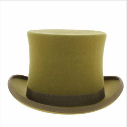 Bronze Wool Felt Top Hat - Brown - Traclet