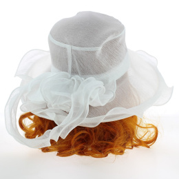 copy of Corinne Straw Ceremonial Wide-Brimmed Hat Sisal Made in France - Traclet