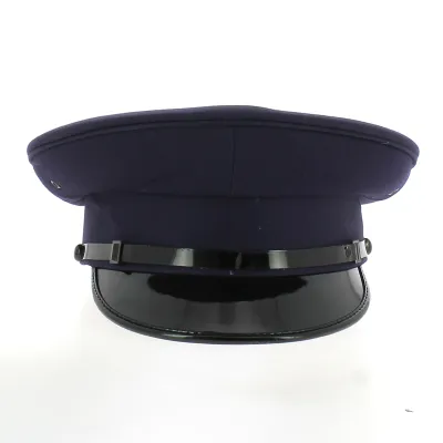 Navy Chauffeur Cap with Shiny Black Visor - Traclet