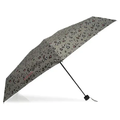 Parapluie Mini Ultra Slim Leopard kaki - Isotoner