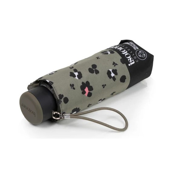 Parapluie Mini Ultra Slim Leopard kaki - Isotoner