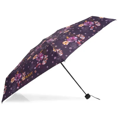 Parapluie Mini Ultra Slim Fleur Aubergine - Isotoner