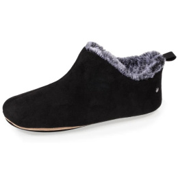 Low Bootie Slippers with Faux Fur Black - Isotoner