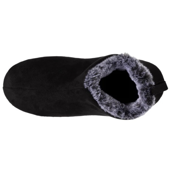 Low Bootie Slippers with Faux Fur Black - Isotoner