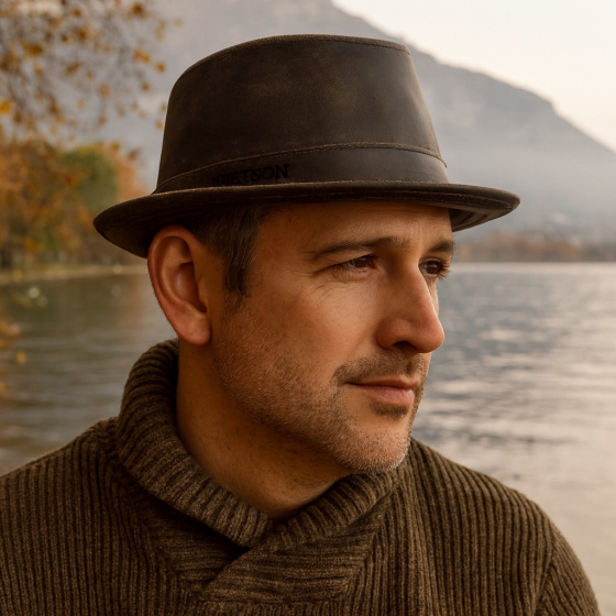 Chapeau Odenton Pork Pie Marron - Stetson Chapeau Odenton Pork Pie Marron - Stetson