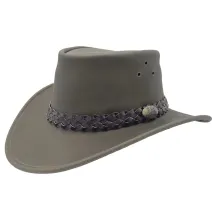 Australian Hat Wallaroo Oil Leather Moss - Jacaru Reference: 22357 | Chapellerie Traclet