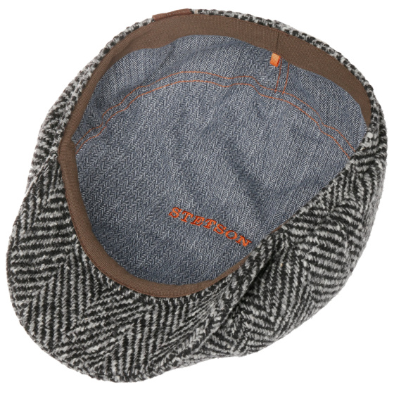 Hatteras Black and Gray Herringbone Cap - Stetson
