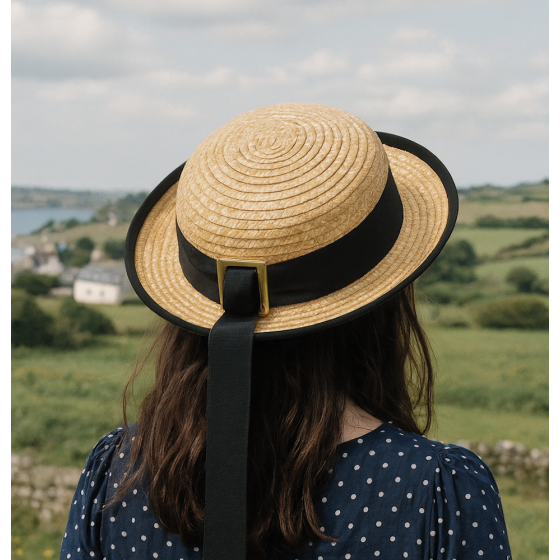Clotilde Children's Breton Hat Natural Straw - Traclet