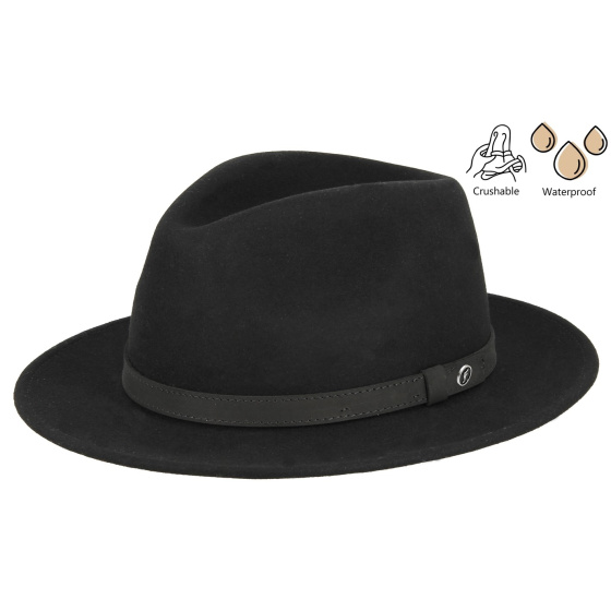 Chapeau Traveller Mouthe Crushable Feutre Noir - Flechet