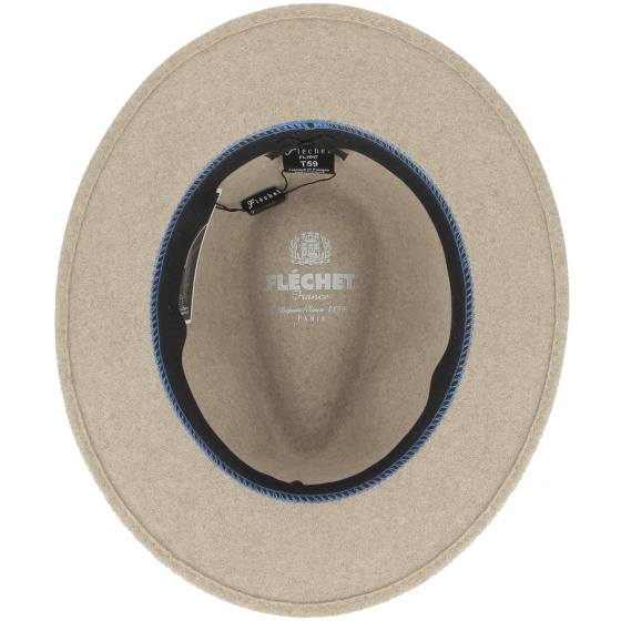 Chapeau Traveller Mouthe Crushable Feutre Beige Chiné - Flechet