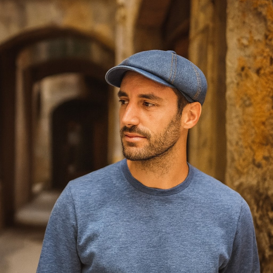 Stetson Aoste Denim Cotton Blue Newsboy Cap