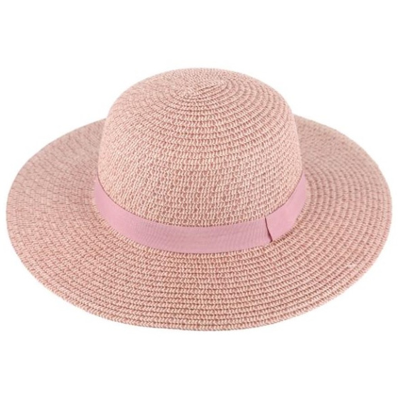 Elena Purple Paper Straw Wide-Brimmed Hat - Traclet