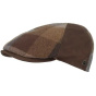 Bolzane Flat Cap Brown Leather & Wool Patchwork - Fléchet
