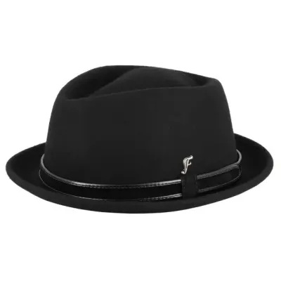 Chapeau Porkpie Novare Feutre Noir - Fléchet réf : 22380| Chapellerie Traclet