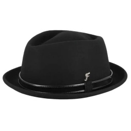 copy of Cheverny Porkpie Hat Crushable Felt Black - Fléchet