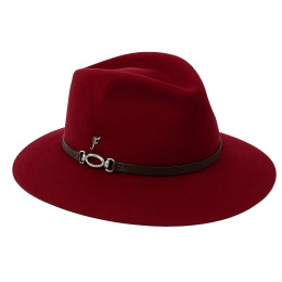Chapeau Traveller Ravenne Feutre Laine Bordeaux - Fléchet