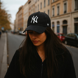 47 CAP MLB NEW YORK YANKEES BALLPARK SUEDE CLEAN UP BLACK Cap