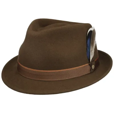 Chapeau Trilby Potenza Woolfelt Feutre Camel - Stetson Reference : 22398| Chapellerie Traclet