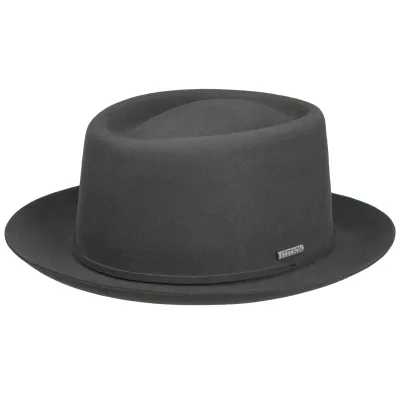 Stetson Brindisi Woolfelt Grey Porkpie Hat Reference: 22401| Traclet Hat Shop