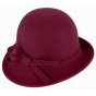 Chapeau Cloche Lidia Feutre Laine Bordeaux - Traclet