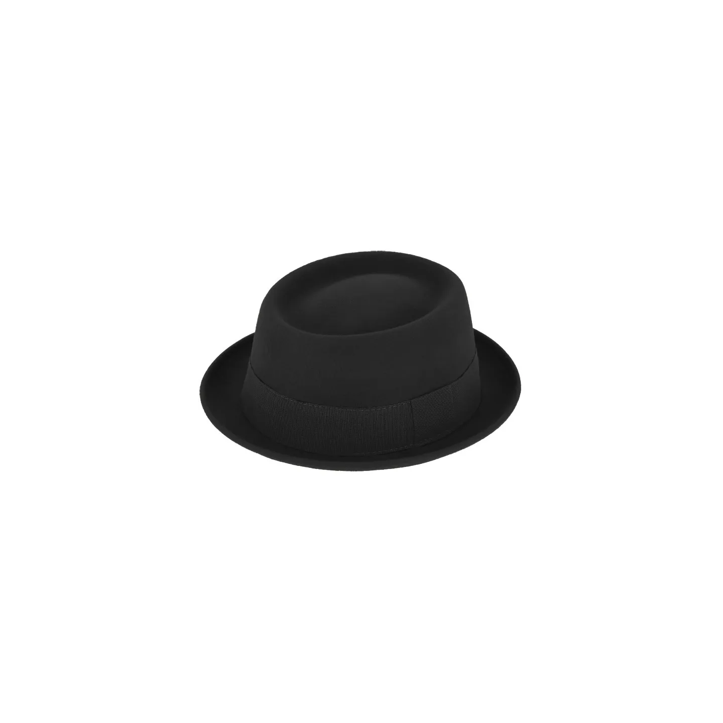 Black Wool Felt Porkpie Salerne Hat - Traclet Reference: 10875 | Traclet Hat Shop