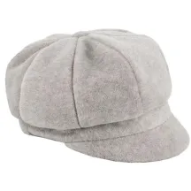 Light Gray Polar Fleece Newsboy Cap Janice - Traclet ref 21472 Chapellerie Traclet