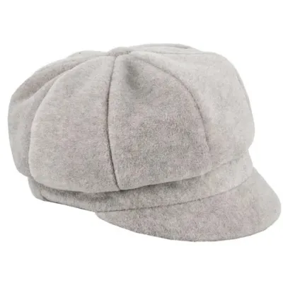 Light Gray Polar Fleece Newsboy Cap Janice - Traclet ref 21472 Chapellerie Traclet
