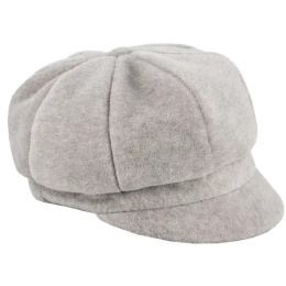 Light Gray Polar Fleece Newsboy Cap Janice - Traclet