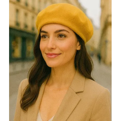 Béret Classique Laine Jaune - Traclet