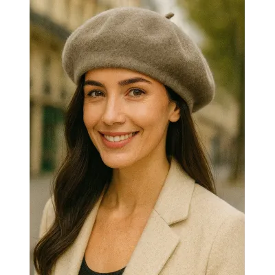 Béret Classique Marron Clair Laine - Traclet