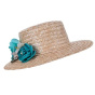 Women's Mayra Boater Hat Natural Straw - Traclet