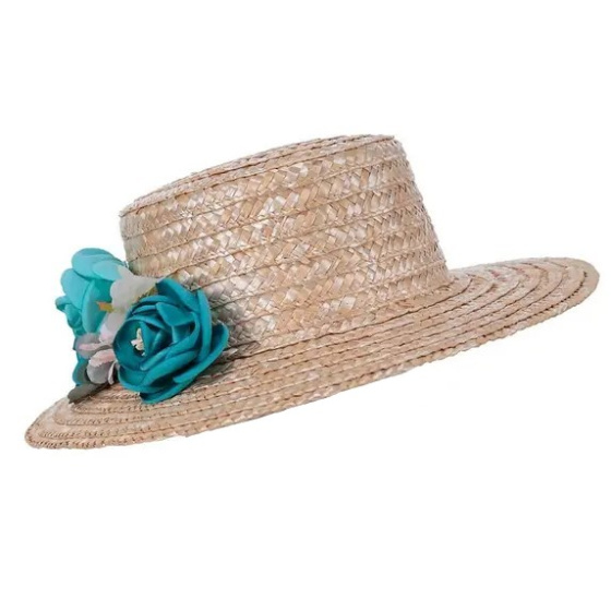 Women's Mayra Boater Hat Natural Straw - Traclet