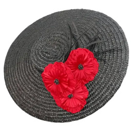 Provencal Hat Pamela Carmina Black Straw - Traclet