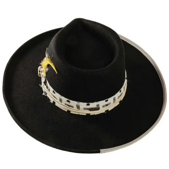 Black Wool Traveller Lounge Hat - American Hat Makers Black Wool Traveller Lounge Hat - American Hat Makers