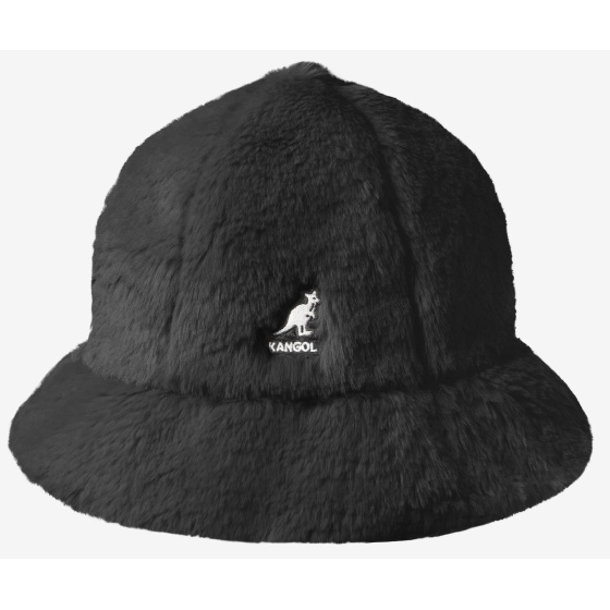Black Faux Fur Casual Bucket Hat - Kangol Black Faux Fur Casual Bucket Hat - Kangol