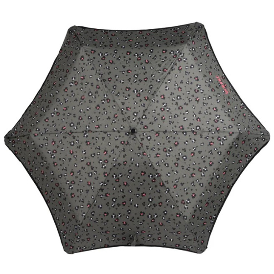 X-TRA Solid Automatic Umbrella with Khaki Leopard Print - Isotoner