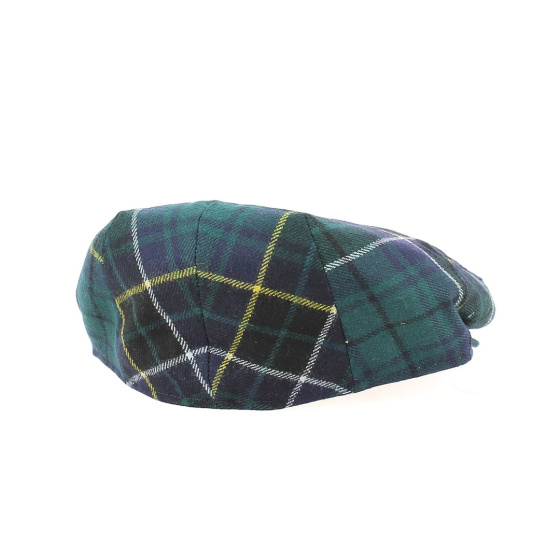 Casquette tartan vert bleu limerick