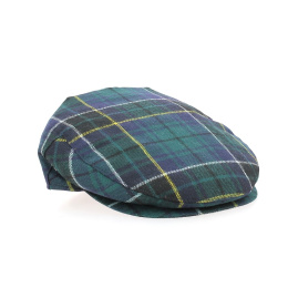 Green and blue Limerick tartan cap