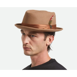 Porkpie Hat Stout Safari Beige - Brixton