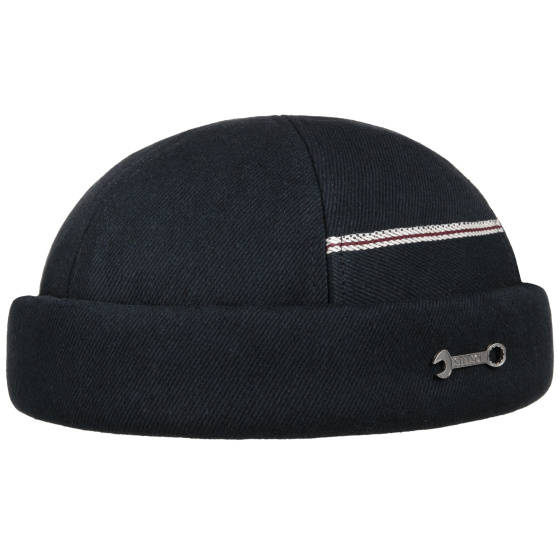 Navy Selvage Denim Garage Docker Cap - Stetson