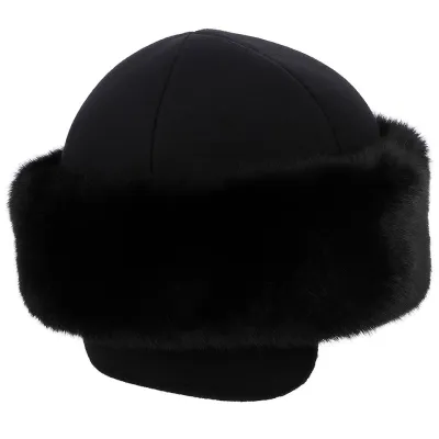 Polar Marmot Beanie & Faux Fur Black - Traclet ref 22489 hat shop