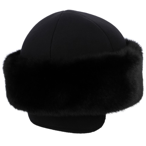 Polar Marmot Beanie & Faux Fur Black - Traclet