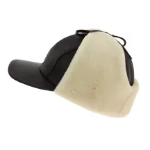 Adventurer Cap / Ushanka Leather & Lamb Black - Traclet Reference: 22492 | Chapellerie Traclet
