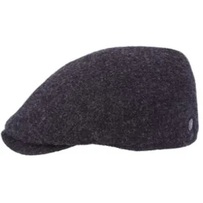Anthracite Wool Bang Flat Cap - Traclet Reference: 22504 | Traclet Hat Shop