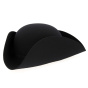 Chapeau Tricorne Feutre Laine noir- Traclet