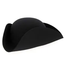 Chapeau Tricorne Feutre Laine noir- Traclet