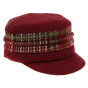 Newsboy Cap Ebony Fleece Burgundy - Traclet
