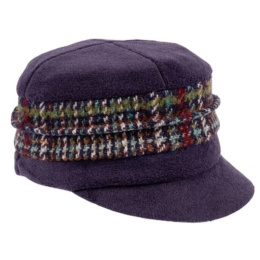 Ebony Fleece Purple Newsboy Cap - Traclet